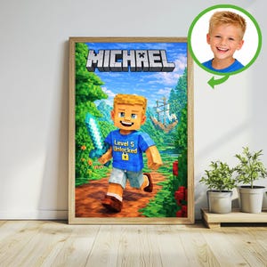 Custom Pixelated Block-Style Portrait from Photo | Personalized Gamer Gift | Unique Digital Download for Video Game Fans
