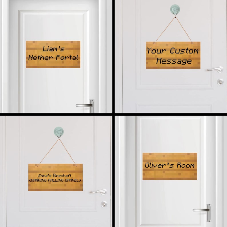 Custom Pixelated Block-style Sign | Personalized Digital Download ...