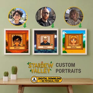 Stardew Valley Portrait from Photo | stardew valley wall art | Unique Digital Download or Print for Video Game Fans - Digital Product