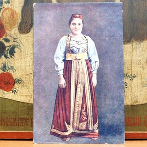 Costume national de Bosnie-Herzégovine 1900/studio photographique/original de carte postale ancienne/exposition d'antiquités/studio photo/bijoux fantaisie folkloriques