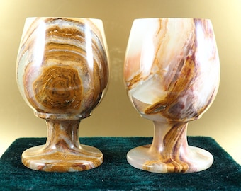 Handgefertigte Onyx Weingläser Set: Natürliche Edelstein Tassen