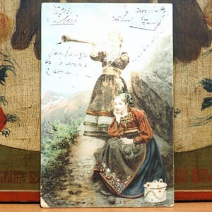 Costume bulgare 1900 de la ville de Lovech Costume national/Photographie de la vie/Carte postale ancienne Original/Pièce d'antiquité/Photo/Bijoux fantaisie folkloriques