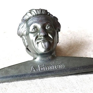 Einstein Vintage Metall Clip Geldscheine / Gravur / Inhalt Silber 15 Prozent / ausgezeichneter Vintage Zustand / Original Geschenk / Zeichen Geldklammer