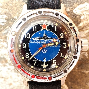 Servad original vintage Sovjetunionen sovjetisk vintage armbandsur/gammal Komandirskie marin ubåt/befälhavare vattentät mekanisk klocka Sovjetunionen/Wostok