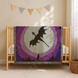 Fantasy Dragon Moon Blanket Throw C2C CROCHET PATTERN | House Decor Afghan | Corner-to-Corner | Instant Download image 4