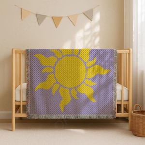 CROCHET PATTERN C2C Tangled Sun Rapunzel Blanket | Newborn Fairytale Graph Throw | Corner-to-Corner | Instant Download
