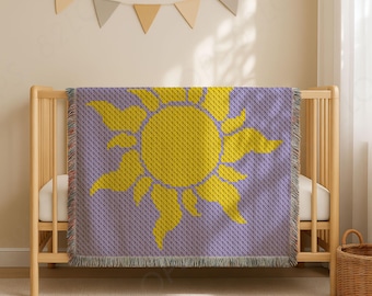 CROCHET PATTERN C2C Tangled Sun Rapunzel Blanket | Newborn Fairytale Graph Throw | Corner-to-Corner | Instant Download