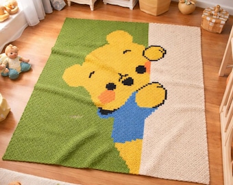 Yellow Teddy Baby Blanket CROCHET PATTERN | C2C | Tiny Bear Throw | Corner-to-Corner Throw | PDF | Instant Download