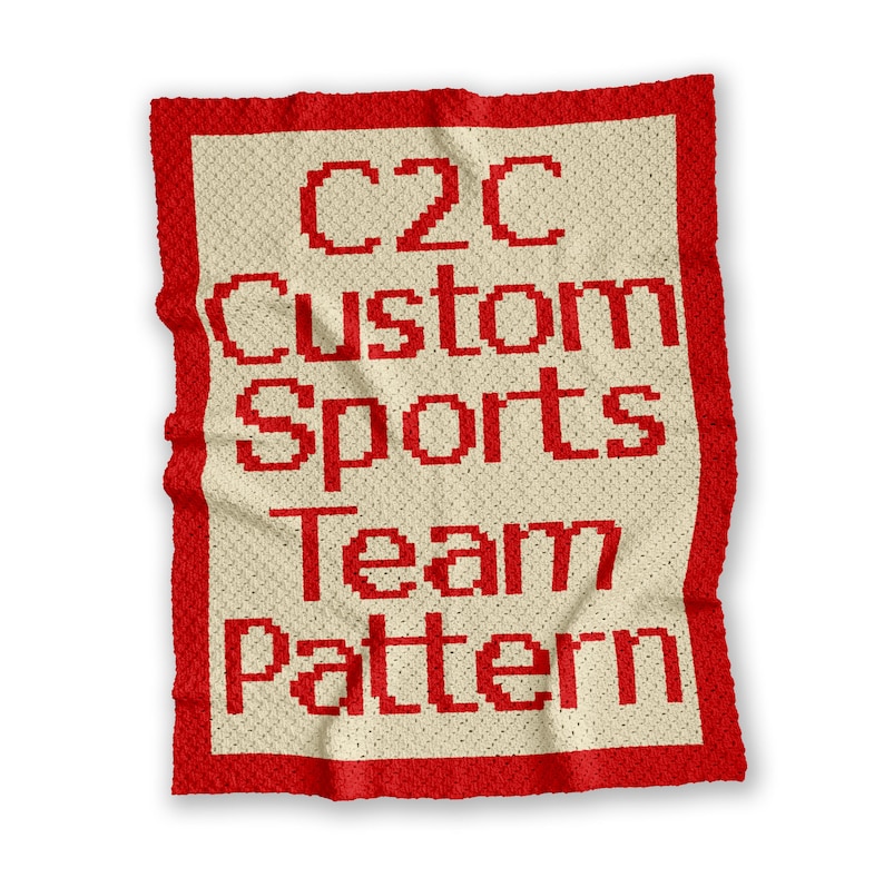 Personalised C2C Blanket Crochet Pattern - PDF - Custom Sports Chart ...