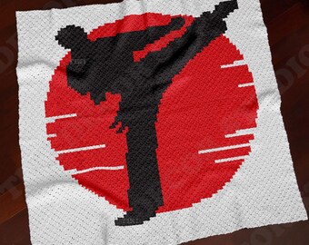 Martial Arts Blanket C2C CROCHET PATTERN | PDF | Baby Stroller | 90x90" | Karate Throw | Corner-to-Corner Instant Download