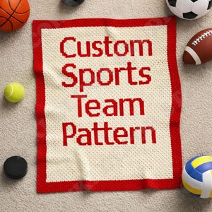 Personalised Sports Blanket SC Crochet Pattern | PDF | Custom Idea Afghan - Made to order | Digital Download