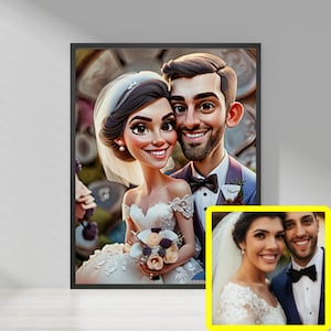 Kundenspezifisches Anime 3D-Karikatur-Porträt vom Foto, Zeichentrick-Animation, Paarzeichnung, KI-Animationsstilgeschenk, personalisierte Karikaturkunst, Zeichnungsauftrag