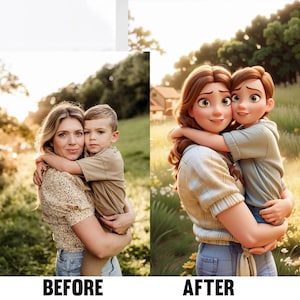 Mother's Day Photo, Custom Cartoon Animation, Personalised Family Portrait, Couple Drawing, Cartoon Portrait from Photo, Digital Portrait