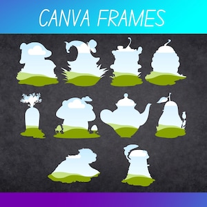 Cute Shapes Canva Frames, Fun Geometric PNG Borders, Playful Digital Frames, Colorful Design Elements, Instant Download