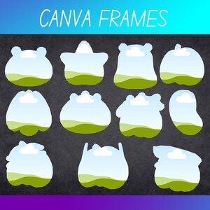 Sweet Shapes Canva Frames, Cute Geometric Borders, Minimalist Digital Frames, Editable PNG Clipart, Aesthetic Canva Templates