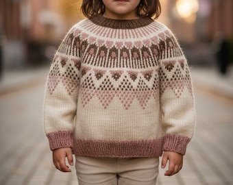 Leaf Lace Yoke Knitting Pattern Top Down Sweater Seamless Pullover