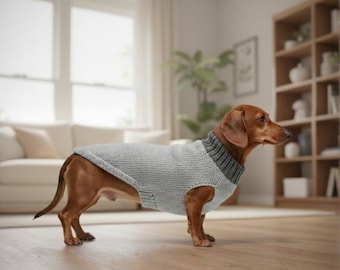 Seamless Dog Sweater Knitting Pattern Easy Knit Dachshund Jumper
