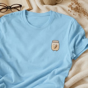 Geborduurd zuurdesem startershirt schattig bakkerij-T-shirt Cottagecore Bread Baker cadeau fermentatiepot Homestead Foodie Unisex katoenen top