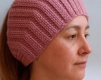 Knitting Pattern Headband Ear Warmer Ponytail Hat PDF Messy Bun Beanie Short Row Knit Buttoned Winter Accessory DIY Unique Turban Gift