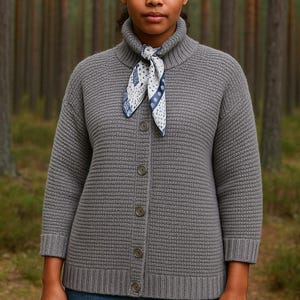 Knitting Pattern for Chunky Alpaca Wool Jacket Cozy Cardigan with Buttons Easy Beginner Knitting PDF Pattern Women Handmade DIY Sweater