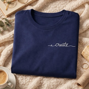 Créez un t-shirt brodé pour un cadeau de créateur de t-shirt graphique minimaliste Vêtements d'artiste Col rond unisexe Vêtements fabriqués en petite série Haut créatif XS 5XL