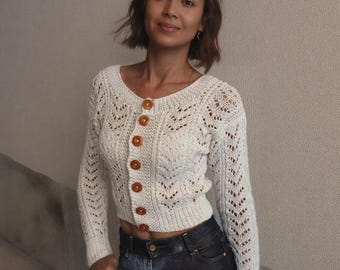 Knitting Pattern for Cardigan, Blouse, Sweater | Women’s Seamless Knit Jacket | Digital PDF Tutorial | DIY Handmade Clothing Guide