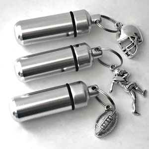 Set of 3 Assorted FOOTBALL CREMATION URN Necklace Keepsakes - Mourning Jewelry, Ashes Necklace, Child Urn, Pet Urn, Personalized Urn