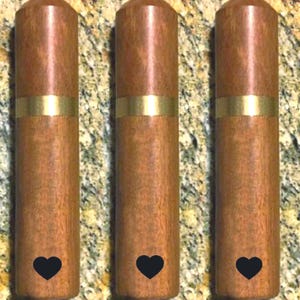Three Rosewood Cremation Scattering Tubes with Engraved Heart - TSA Compliant for Travel