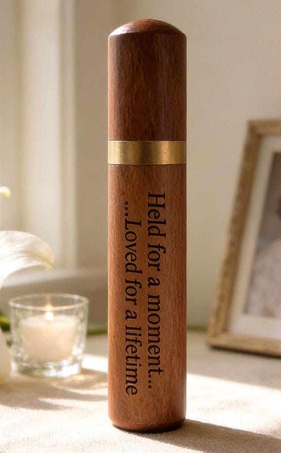 Rosewood Cremation Urn Tube - Travel Friendly, Engraved Ashes Holder
