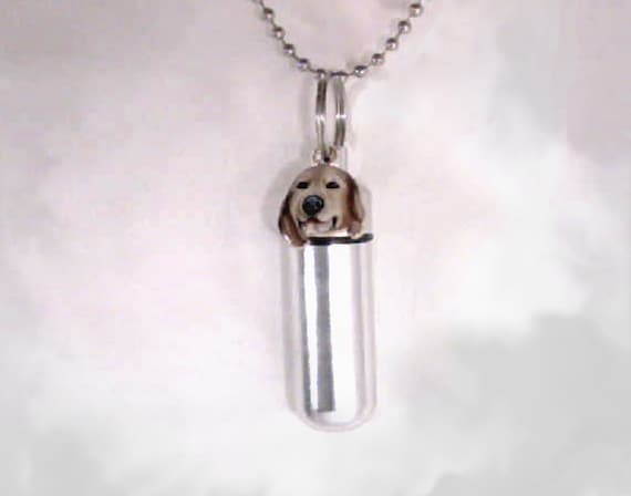 Labrador Retriever/Golden Retriever - Dog/Pet Cremation Urn Necklace with Velvet Pouch