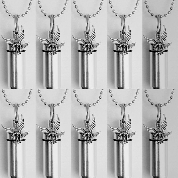 Set of Ten Silver Eagle CREMATION URN Necklaces - Ashes Necklace, Memorial Keepsake, Mourning Jewelry, Child Urn, Pet Urn, Personalized Urn