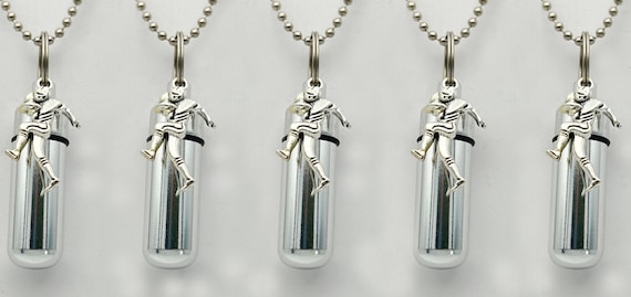 Set of Five Football Player CREMATION URNS on 24" Steel Ball-Chain Necklaces - Memorial Keepsake, Urn Necklace, Ashes Jewelry, Urn For Ashes