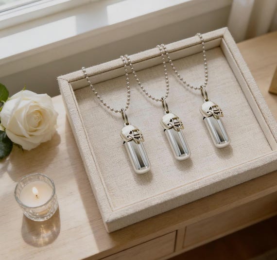 Three Football Helmet CREMATION URNS NECKLACES - Memorial Keepsakes, Custom Engraving Available!!