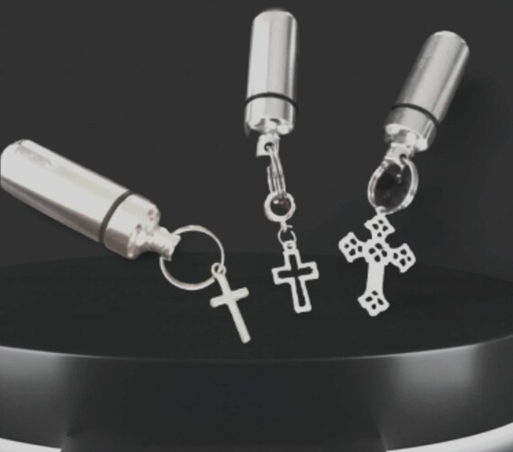 Cremation Jewelry Urns: Trio of Cross Charms - Secure Ashes Holders