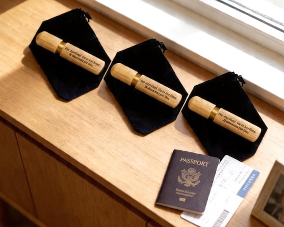THREE Custom Engraved Sandalwood Cremation Urns / Scattering Tubes - Fits in Pocket, TSA Approved for Travel