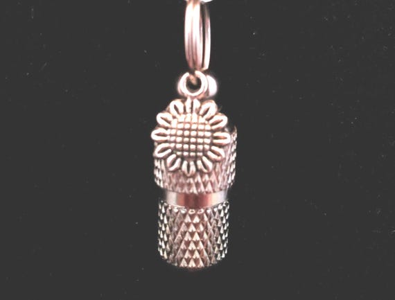 MINI CREMATION URN  on 18" Necklace with Sunflower - Hand Assembled....  Includes Velvet Pouch and Fill Kit
