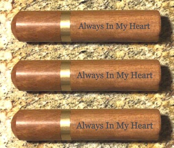 Set of 3 ENGRAVED "Always In My Heart" Rosewood Cremation Urns / Scattering Tubes - Fits in Pocket/Purse, TSA Compliant, Very Secure