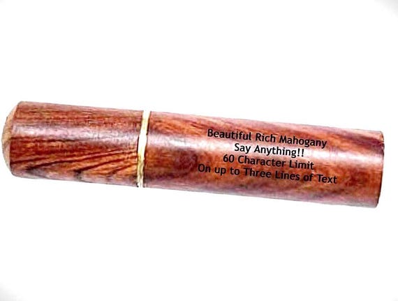 Beautiful Natural Mahogany Urn / Scattering Tube - Fits in Pocket/Purse, Perfect for Travel, TSA Compliant, Very Secure - ENGRAVABLE!!