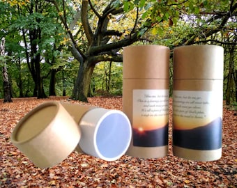 Set of Three Biodegradable Cremation Scattering Tubes - Sunset Motif - TSA Compliant for Travel