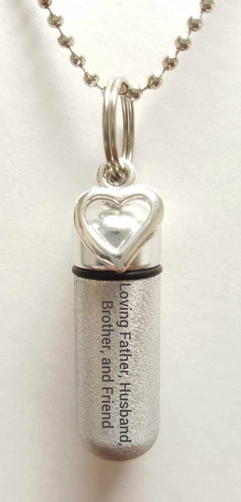 Silver Cremation Urn Necklace With Yin Yang Pendant – 5.5cm Aluminum Urn Vial On 24-Inch Chain, Memorial Jewelry