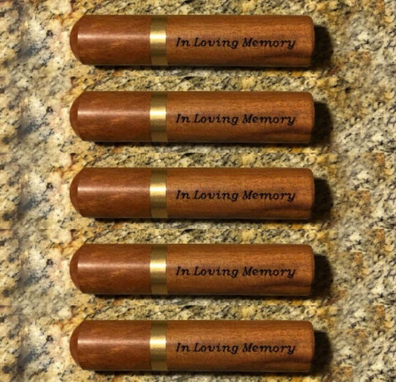 Set of Five ENGRAVED "In Loving Memory" Natural Rosewood Cremation Urn / Scattering Tubes - TSA Compliant for Travel