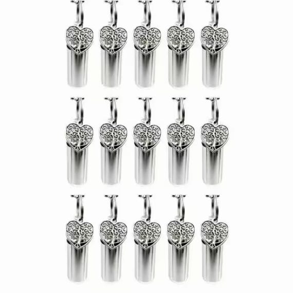 FIFTEEN Cremation Urn Necklaces with Heart Shaped Tree Of Life, Memorial Jewelry, Personalized