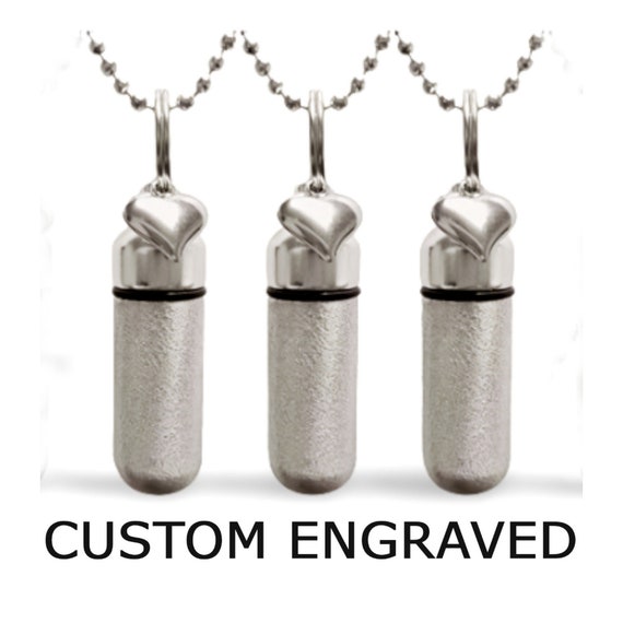 Personalized Set of THREE Brushed Silver Puffed Heart Cremation Urn Necklace Keepsakes, Memorial Jewelry, Ashes Jewelry, Urn for Human Ashes