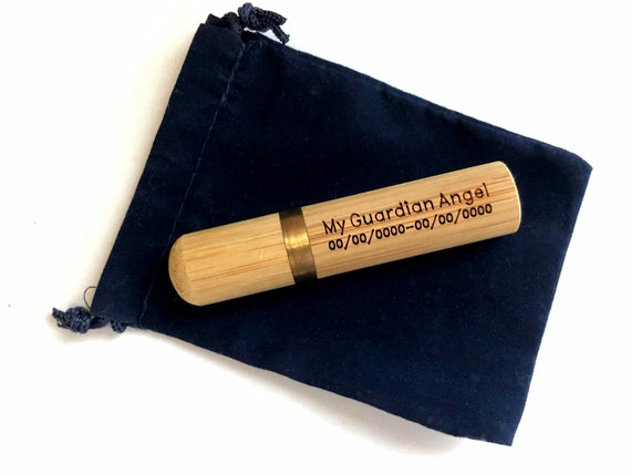 New CUSTOM ENGRAVED Natural Sandalwood Cremation Urn / Scattering Tube - Fits in Pocket/Purse, Perfect for Travel TSA Compliant, Very Secure
