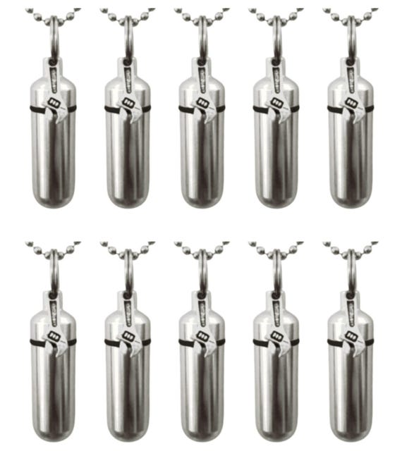 TEN Silver CREMATION URN Necklaces with Wrench/Tool - Memorial Keepsakes  - Custom Engraving Available!