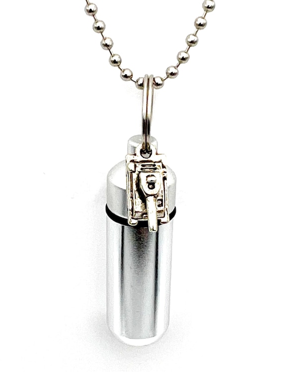Cremation Urn Necklaces with Armored Tank - Memorial Jewelry -  Custom Engraving Available!