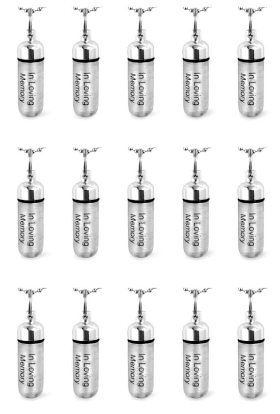 15 Brushed Silver Cremation Urn Necklaces, ENGRAVED "In Loving Memory" Loss of Loved One, Ash Necklace, Child Loss, Pet Loss, Minimalist