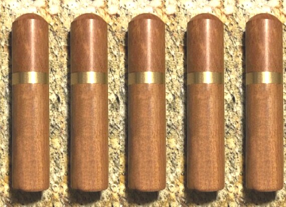 Set of Five Natural Polished Rosewood Cremation Urn / Scattering Tubes - Fits in Pocket/Purse, TSA Compliant, Very Secure