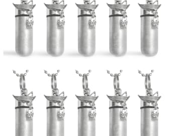 Set of TEN Brushed Silver "Fisherman in Boat" CREMATION URN Necklaces - Urn Keepsake, Urn for Ashes, Mourning Jewelry, Ashes Keepsake