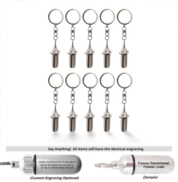 TEN Cremation Urns on Swivel Steel Keychains with 18-Wheeler/Semi-Trucks - Memorial Jewelry, Personalized Urn